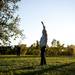 Aalen Park resident Barb Gentner flies a kite with other participants at the Fly and Remember event Tuesday. Daniel Brenner I AnnArbor.com